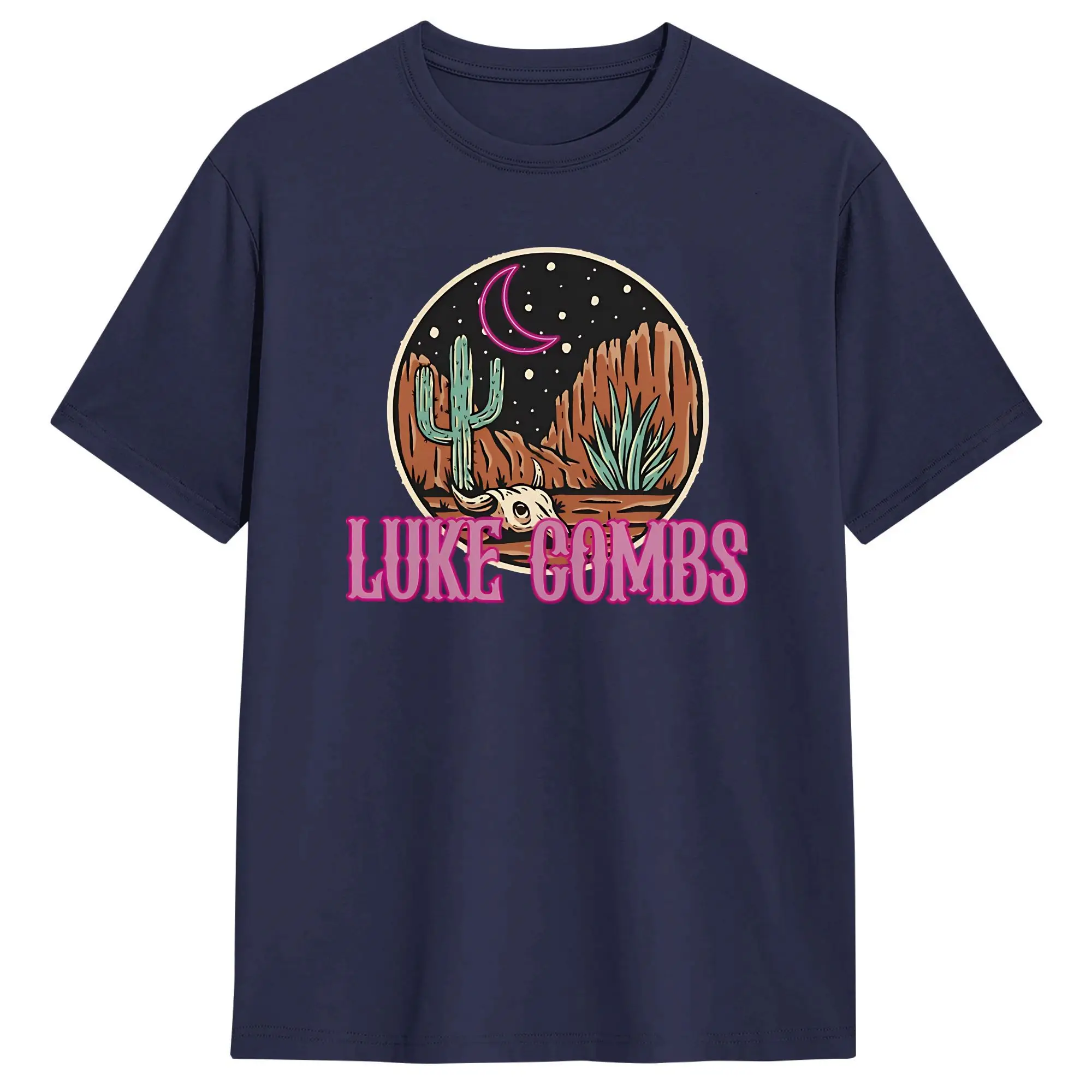 Luke Combs Music Neon Country T Shirt Men  Y2K Fun Tee Summer O-Neck Harajuku Printed Big Size Tops