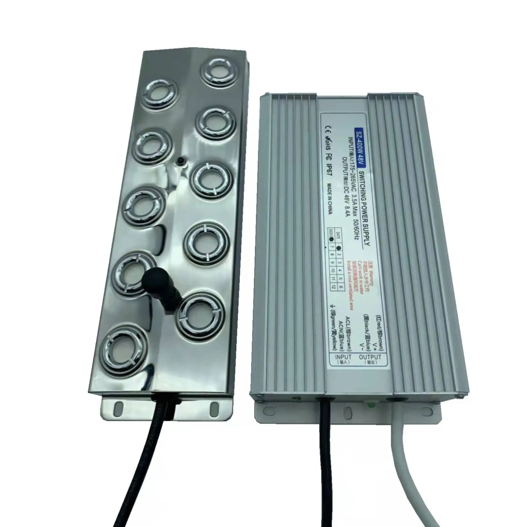 Humidificateur à ultrasons avec alimentation, 10/12 têtes, plaque d'atomisation, brumisateur de pulvérisation industriel, piscine de paysage, sécuritaires à poissons