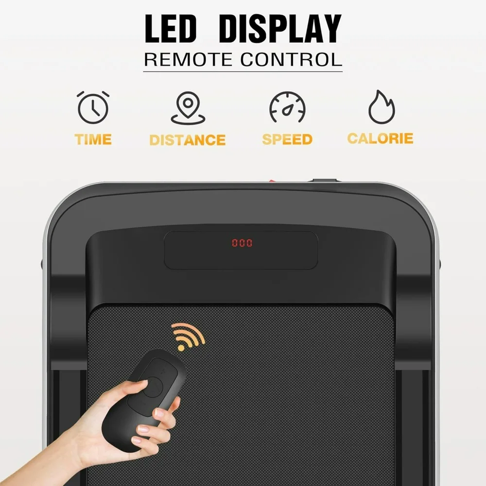 Walking Pad 2 in 1 Treadmill for Walking and Jogging, Under Desk Treadmill for Home Office with Remote Control, LED Display.