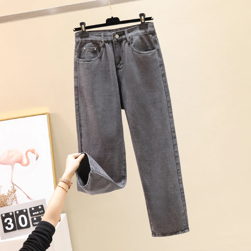 

Loose Straight Leg Men's Jeans Casual Vintage Korean Sle Faionable Nine-Piece Pants Spring Autumn New Arrival Denim