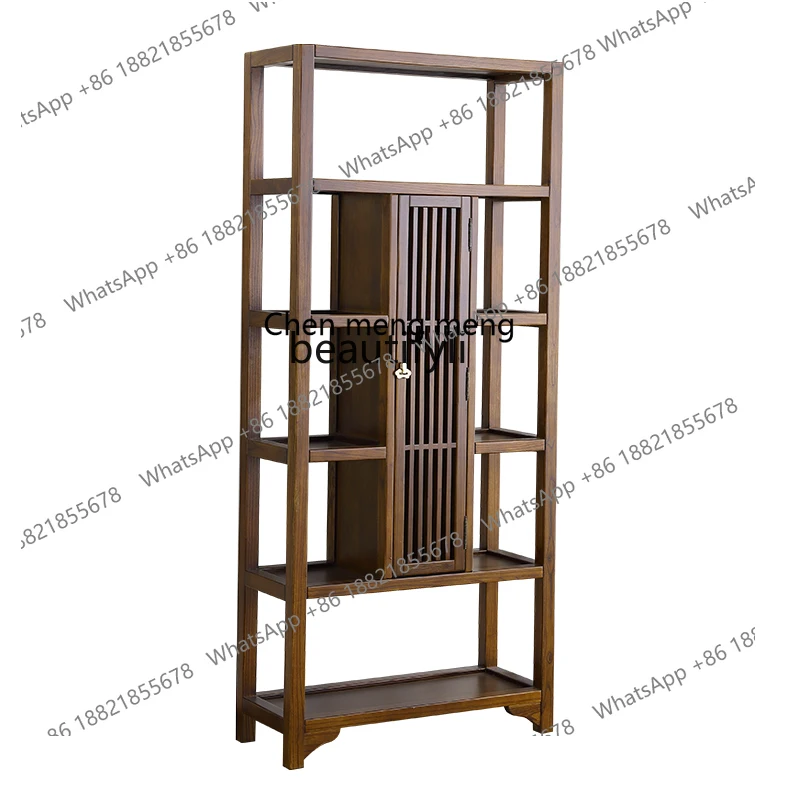 

X Solid Wood New Chinese Tea Display Bogu Decoration Cabinet Tea Set Storage Living Room Bookshelf