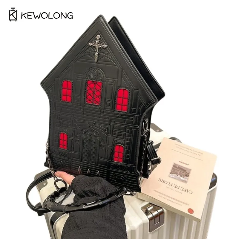 

Vampire Gothic Cross Box Bag Designer Small Square Purse Handheld & Shoulder Bag for Alternative Fashion Women