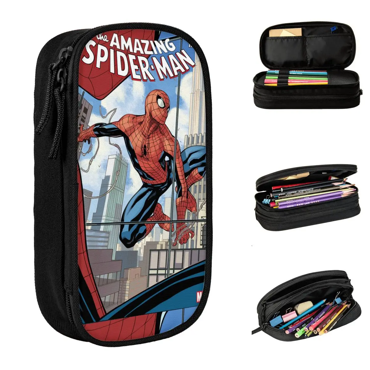 The Amazing Spider-Man Pencil Case Lovely Spiderman Pen Box Bag Girl Boy Big Capacity School Supplies Gift Pencil Pouch