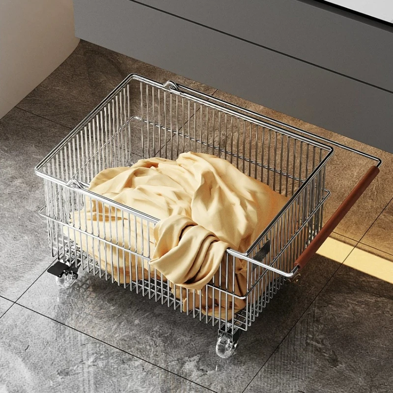 Small Wire Laundry Baskets Cart Shelves Dirty Clothes Room-specific Laundry Hamper Bedroom Mesh Lavanderia Bathroom Accessories