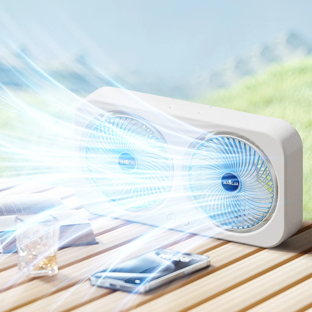 

Вентилятор с двойной головкой из АБС-пластика и тремя лезвиями циркуляционного вентилятора для быстрого охлаждения Three Forleaf Ruizhihei