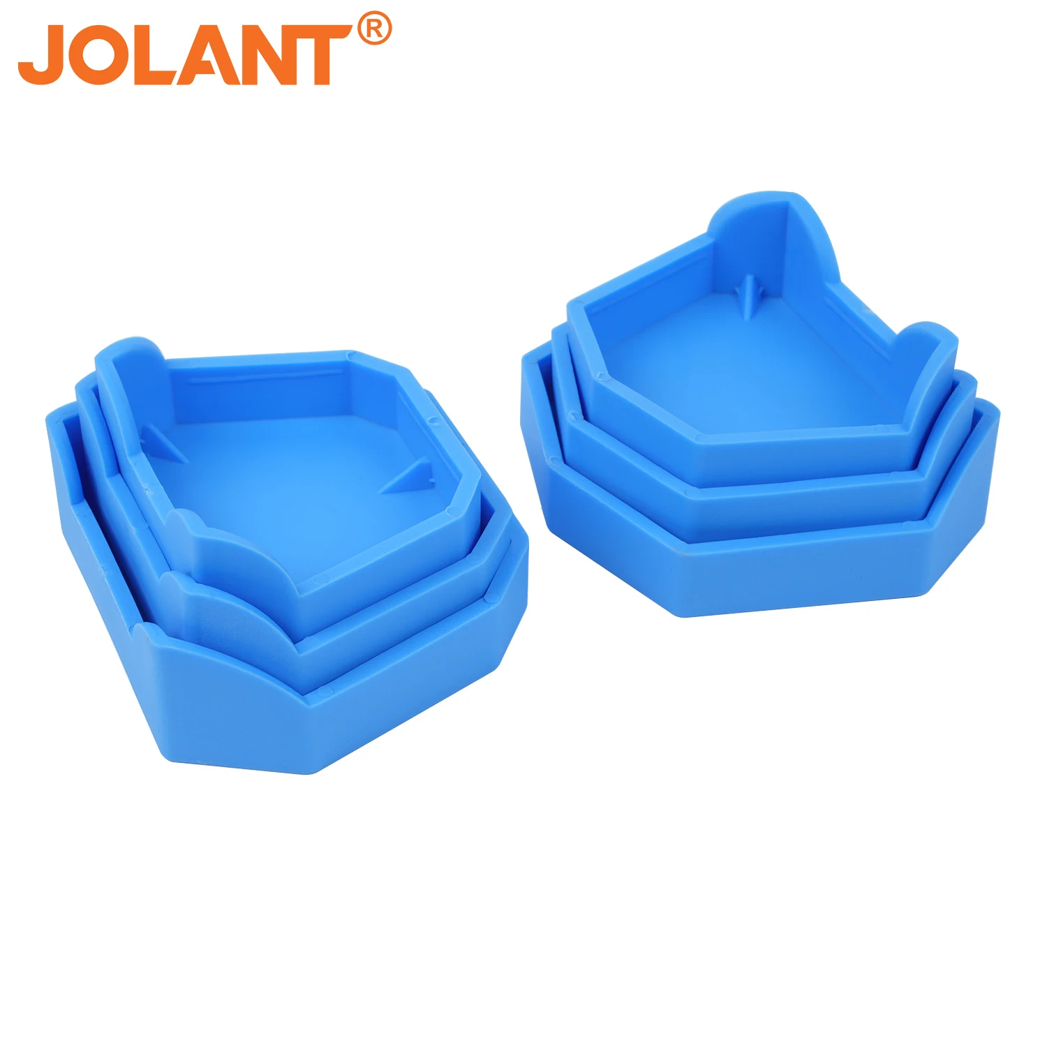 JOLANT 6pcs/Set 3 Sizes Dental Model Base Set Dental Mold Plaster Base Denture Tray Dental Lab Former Base Kit