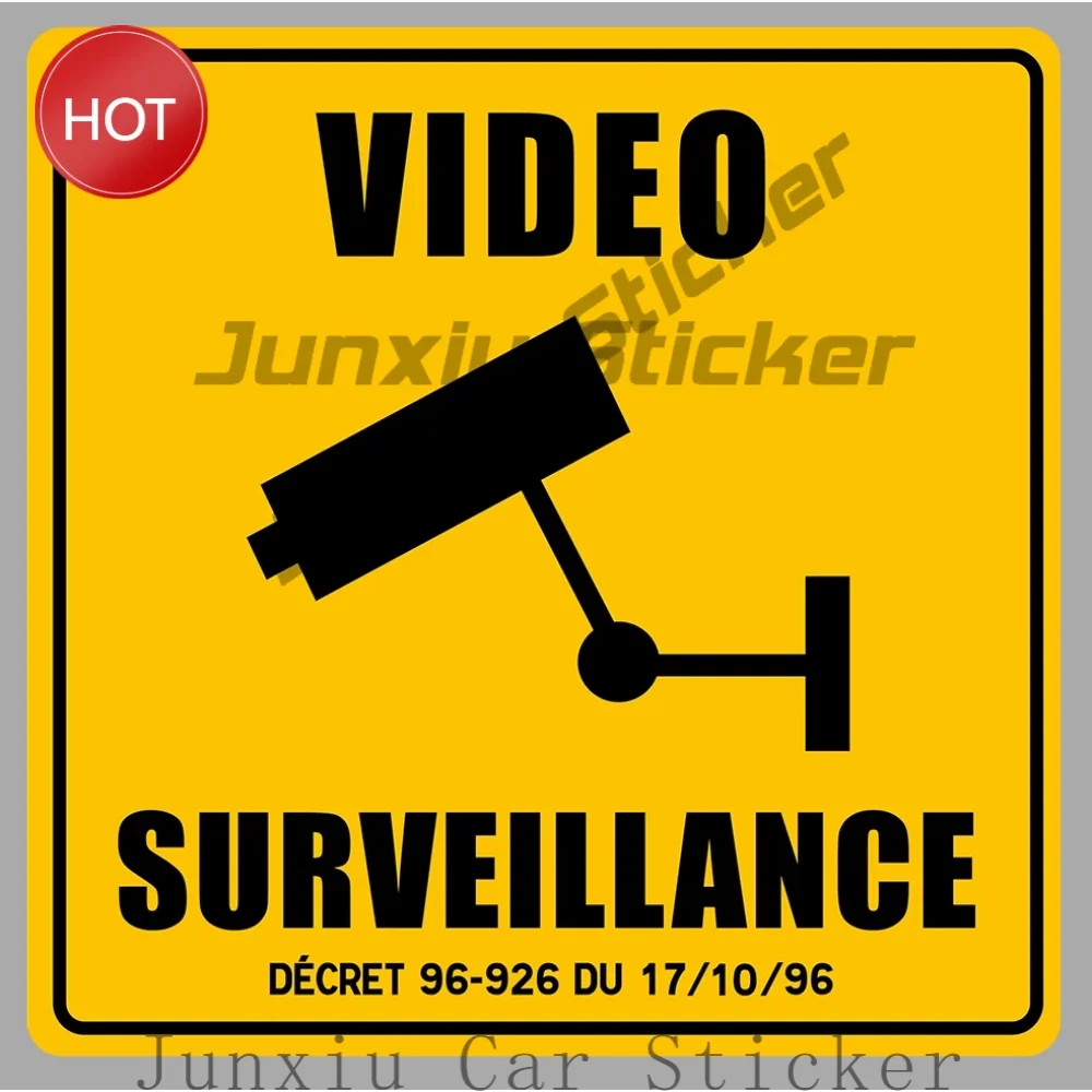 Vintage Site Sous Video Surveillance Camera Protection Autocollant Waterproof Sticker For Tailgate Pvc Decal Motorsport Style