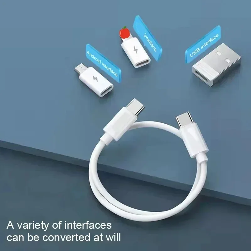 Youpin Xiaomi-Ensemble de câbles de données 5 en 1 avec boîte de rangement, kit adaptateur de charge rapide PD 60W, mini portable avec support de