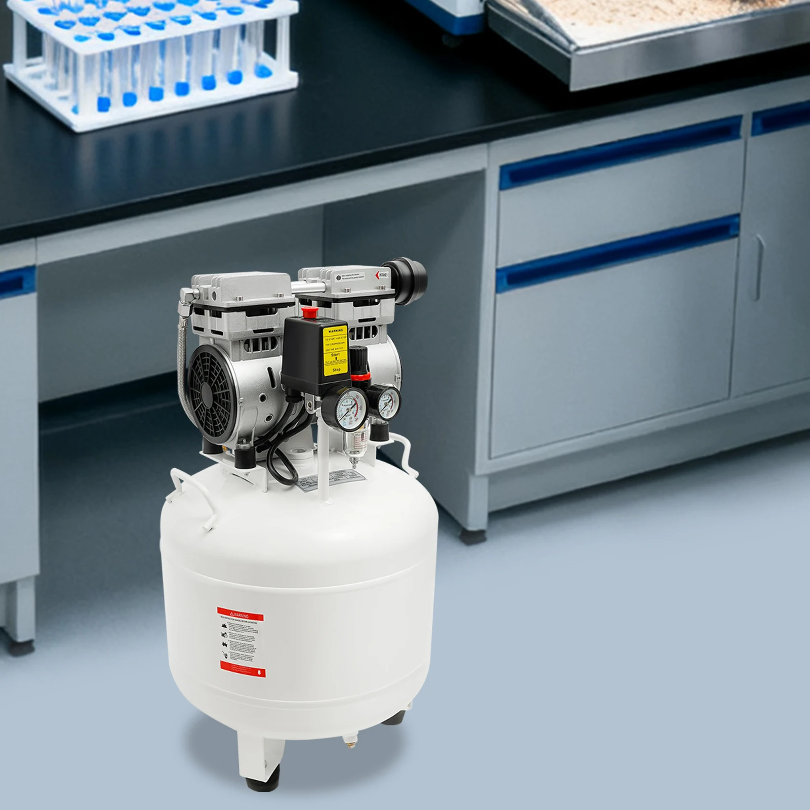 

750W 1HP 40L Air Compressor, Oil-Free & Quiet (65dB), 8Bar Max Pressure for Spraying, Inflation & Pneumatic Tools