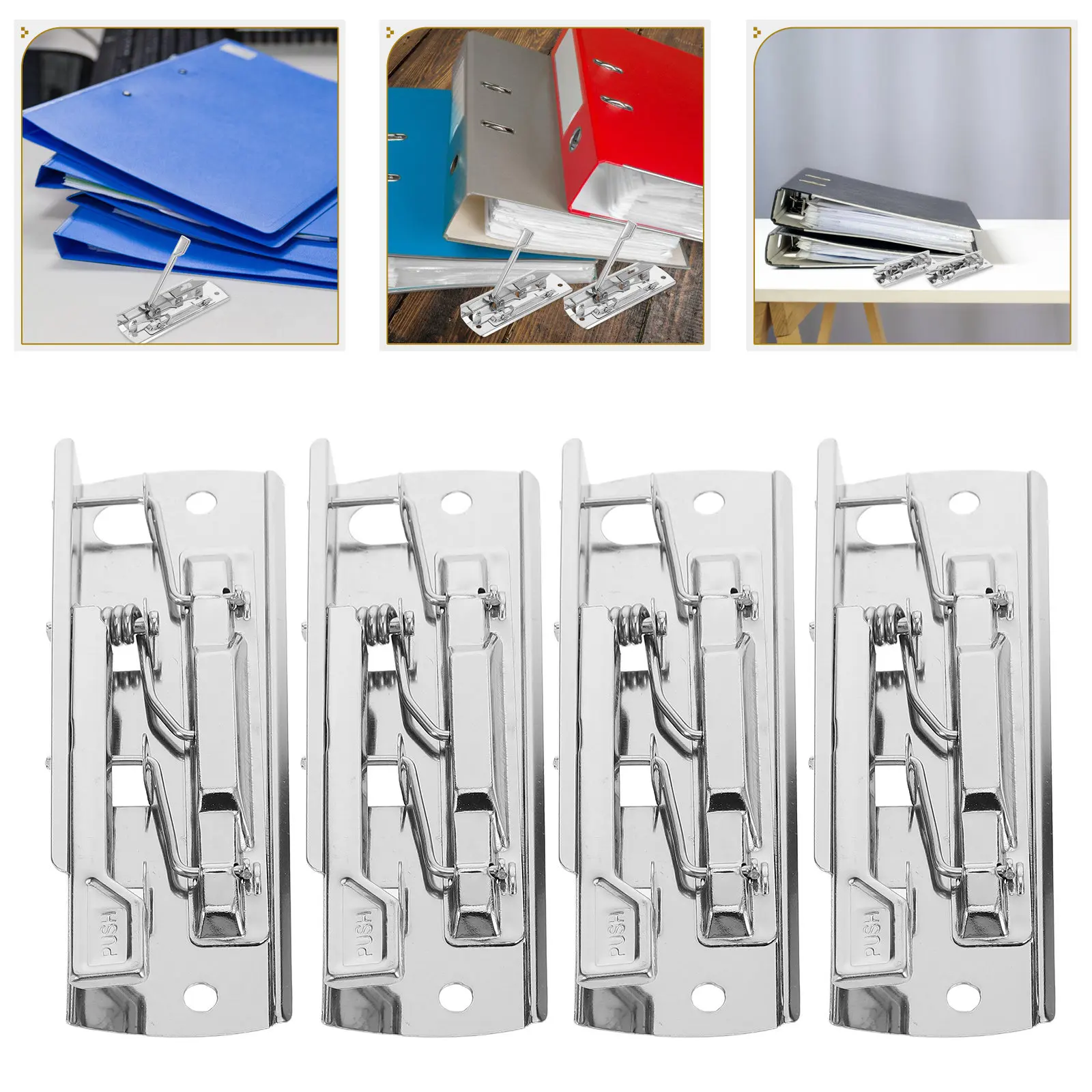 

10pcs High-Grip Lever File Clips, Heavy-Duty Metal Document Clamp With Adjustable Grip Spring-Loaded Clipboard Foldback Clips