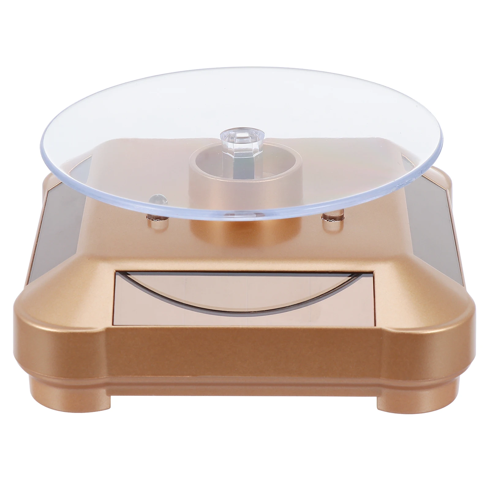 

Rotating Display Stand 360 Degree Jewelry Watch Case Plastic Solar LED Lights Show Rack Turntable Retail Exhibitions Home