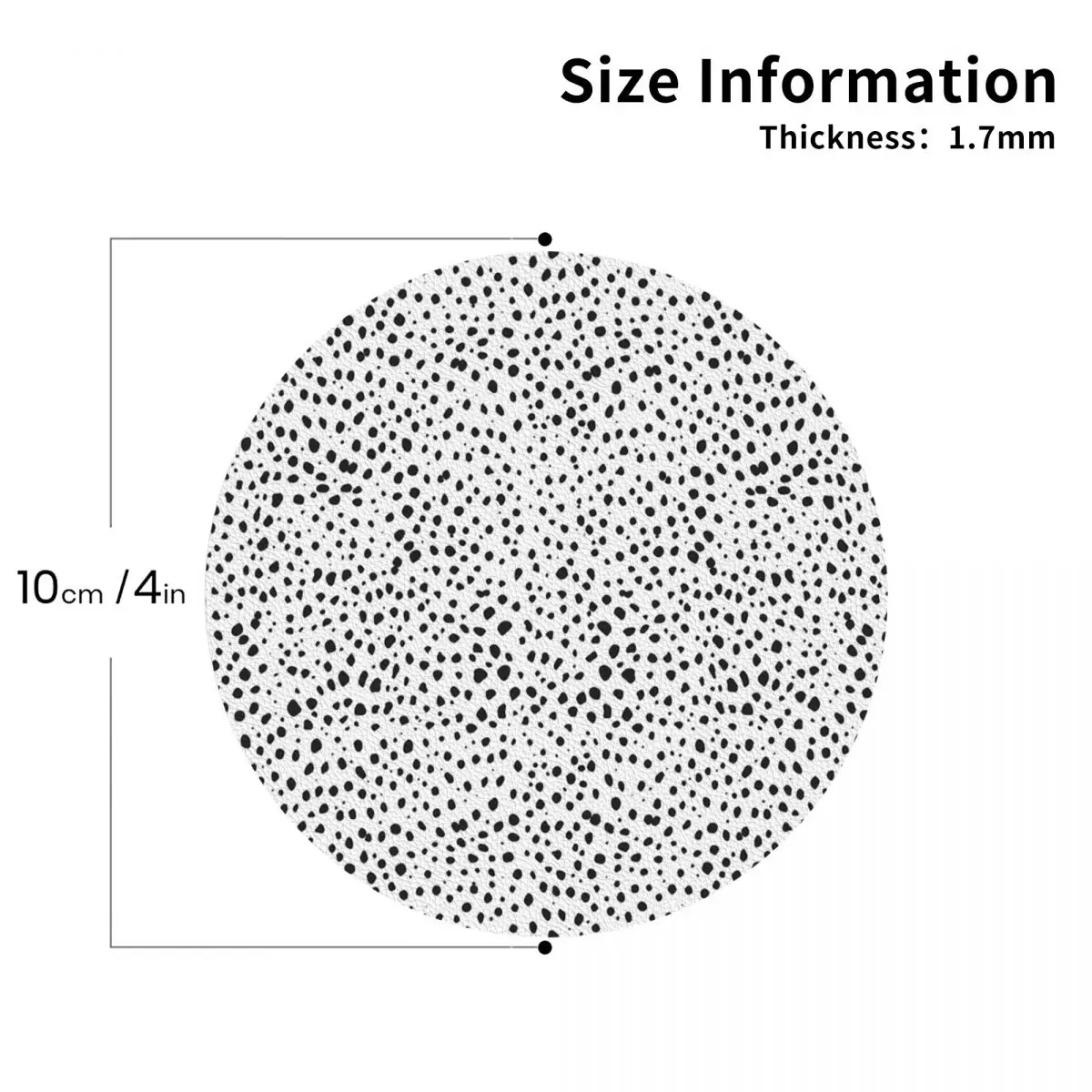 Dalmatian Spots Black And White Polka Dots Coasters PVC Leather Placemats Waterproof Coffee Mats for Dining Pads Set of 6