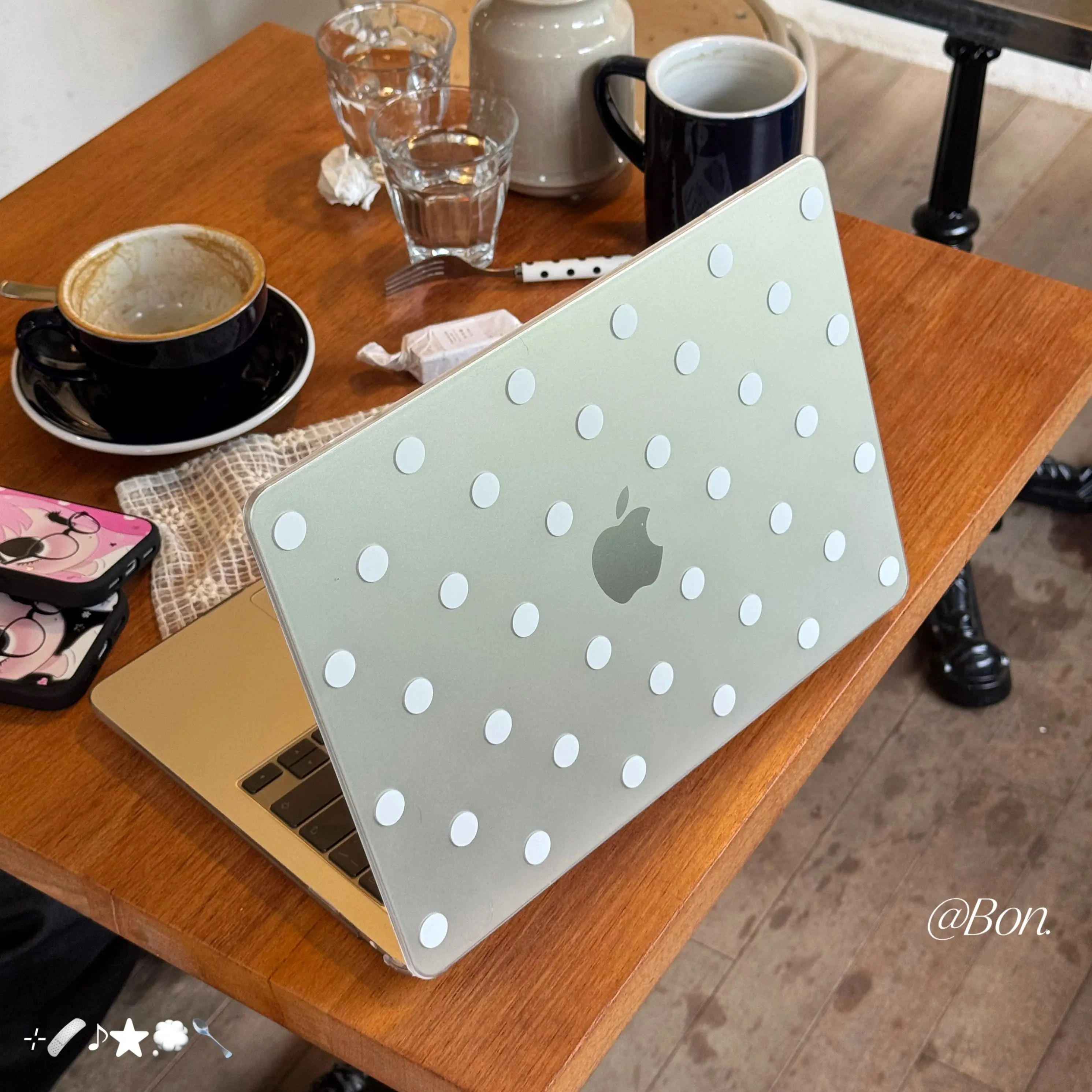 White Polka Dots Crystal Laptop Case For Macbook Air 13.6 M4 NEO 15 M3 Hard Cover For Mac Book Pro 13 M1 M2 14 M4 M5 16 Cover