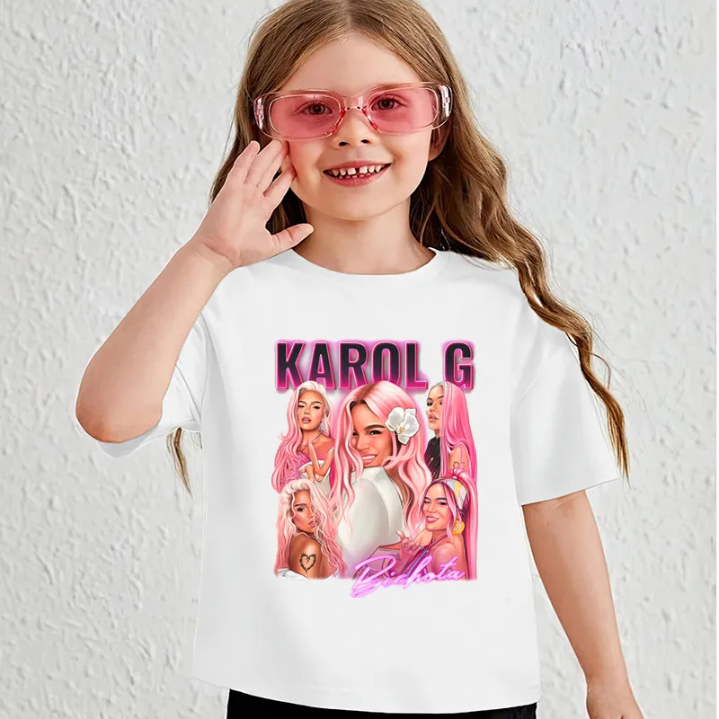 

Manana Sera Bonito Karol G Bichota Print Fashion Kids T-shirt Summer Casual Girls Clothes Baby Boys T shirt Children's Clothing