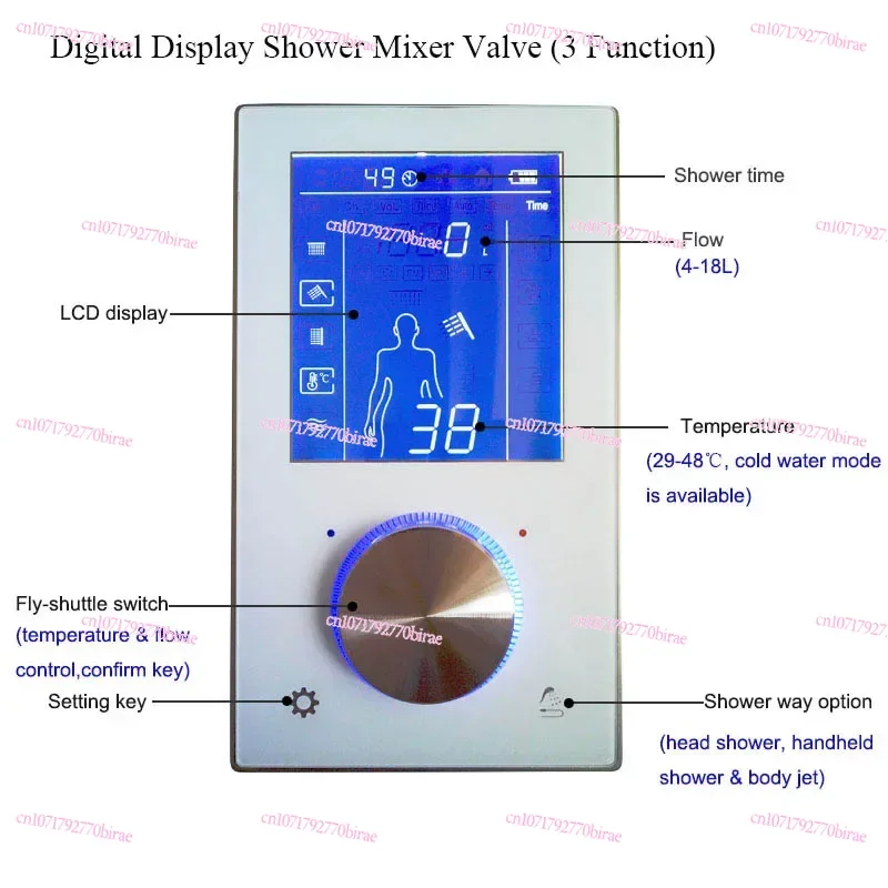 Mixer Valve Digital LCD Shower Control Panel Concealed Thermostat Intelligent TouchScreen Shower Douche Bathroom Smart Faucet