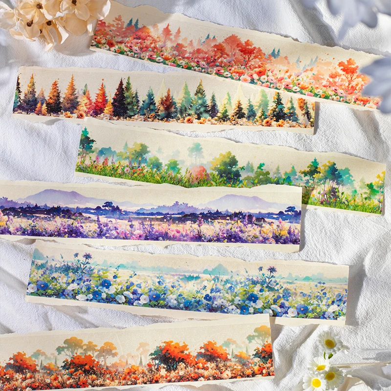 

Yoofun 5x200cm Endless Meadows and Flowers Landscaping Masking Tape Collage Material Tape Creative DIY Journal Card Stationery