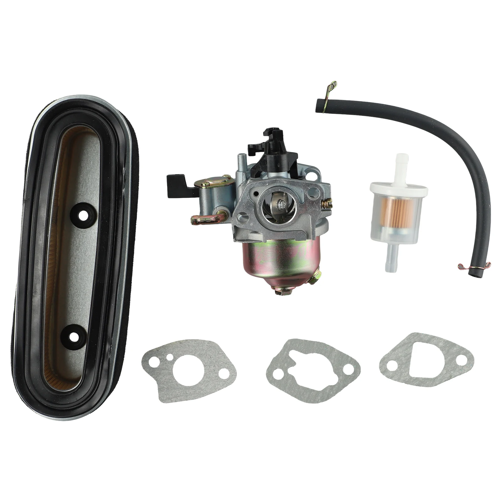 Carburetor and Fuel Filter Kit with Air Filter for Honda HR194 HR195 HR214 HR215 HR216 GXV120 GXV140 GXV160 Engine