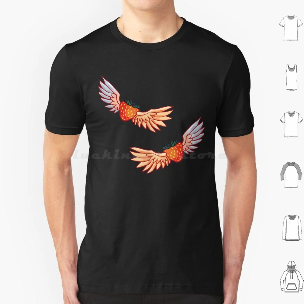 

Flying Celeste Strawberry T Shirt Big Size 100% Cotton Celeste Madeline Game Mountain Strawberry Video Game Indie Gaming