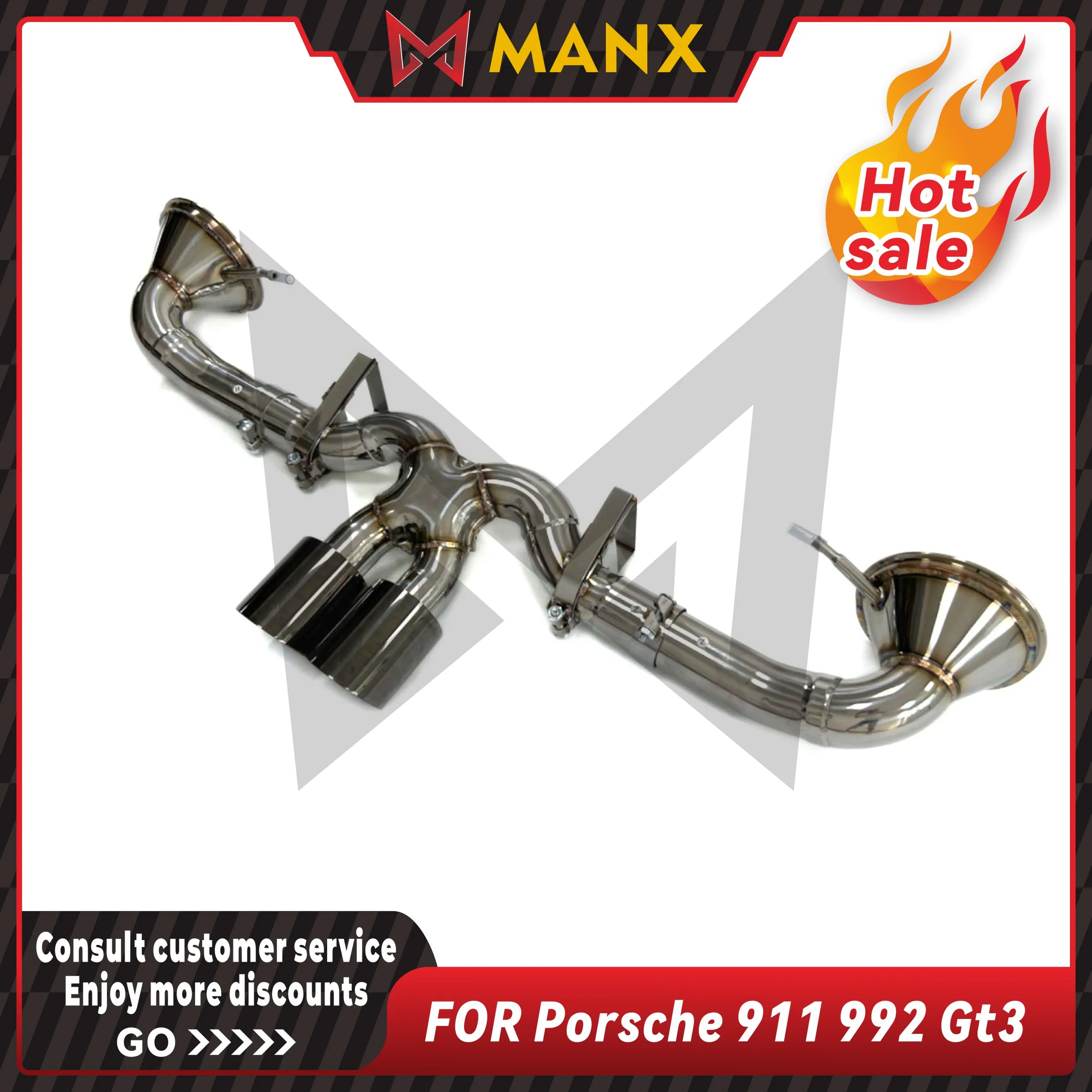 Stainless steel straight-through venting Catback Performance Auto Exhaust pipe for Porsche 911 992 GT3 Without Valve