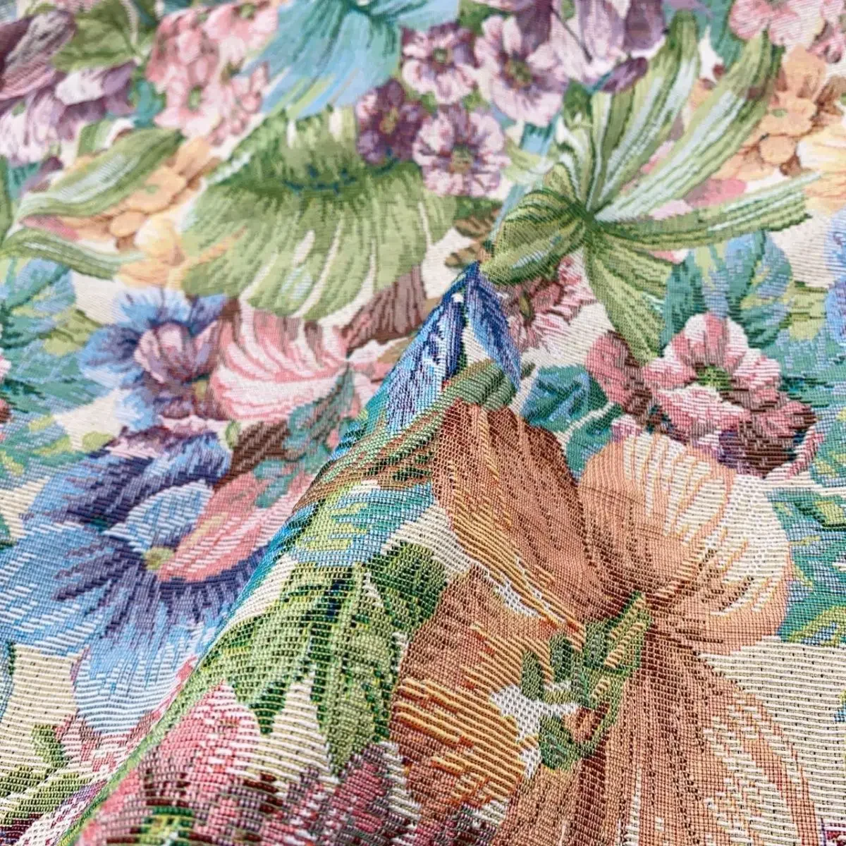 Oasis fairy brown thick lift flower fabric sofa tapestry cushion cover towel DIY jacket bag clothing design fabric
