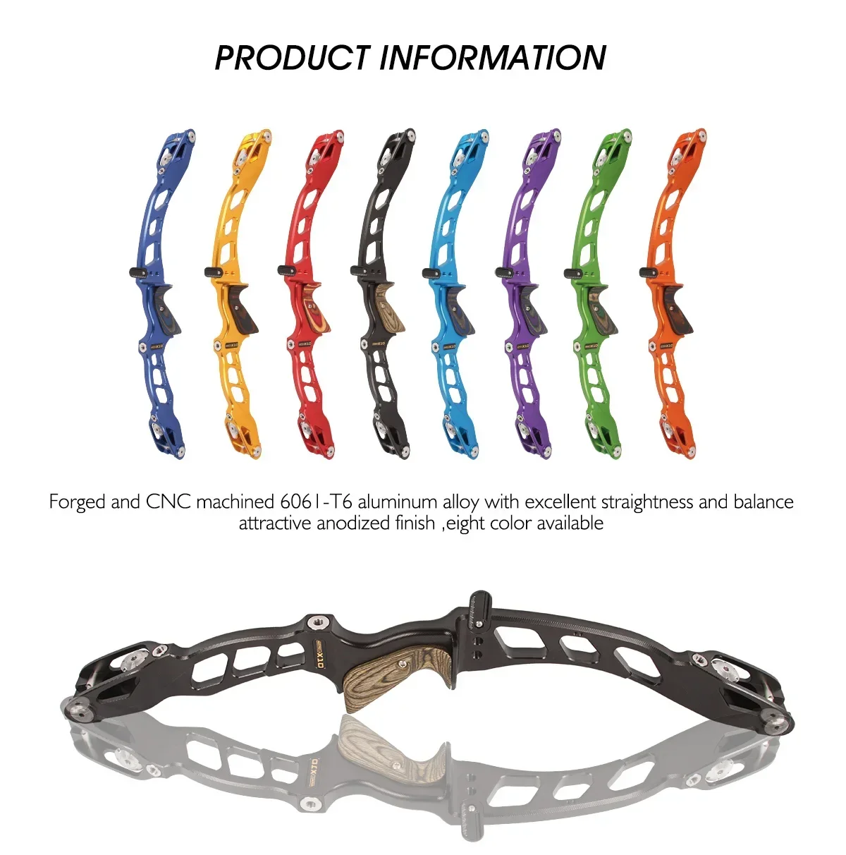 

Sanlida X10 Miracle Competition Recurve Bow 25" Riser LH/RH 66/68/70" Bow Limbs 16-46lbs ILF Archery Target Shooting Hunting