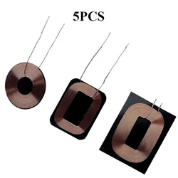 5PCS QI Wireless Charger Receiver Coil Magnetic Pad PCBA Circuit Coil Square Round Shape Universal Charging Receiver Coil DIY