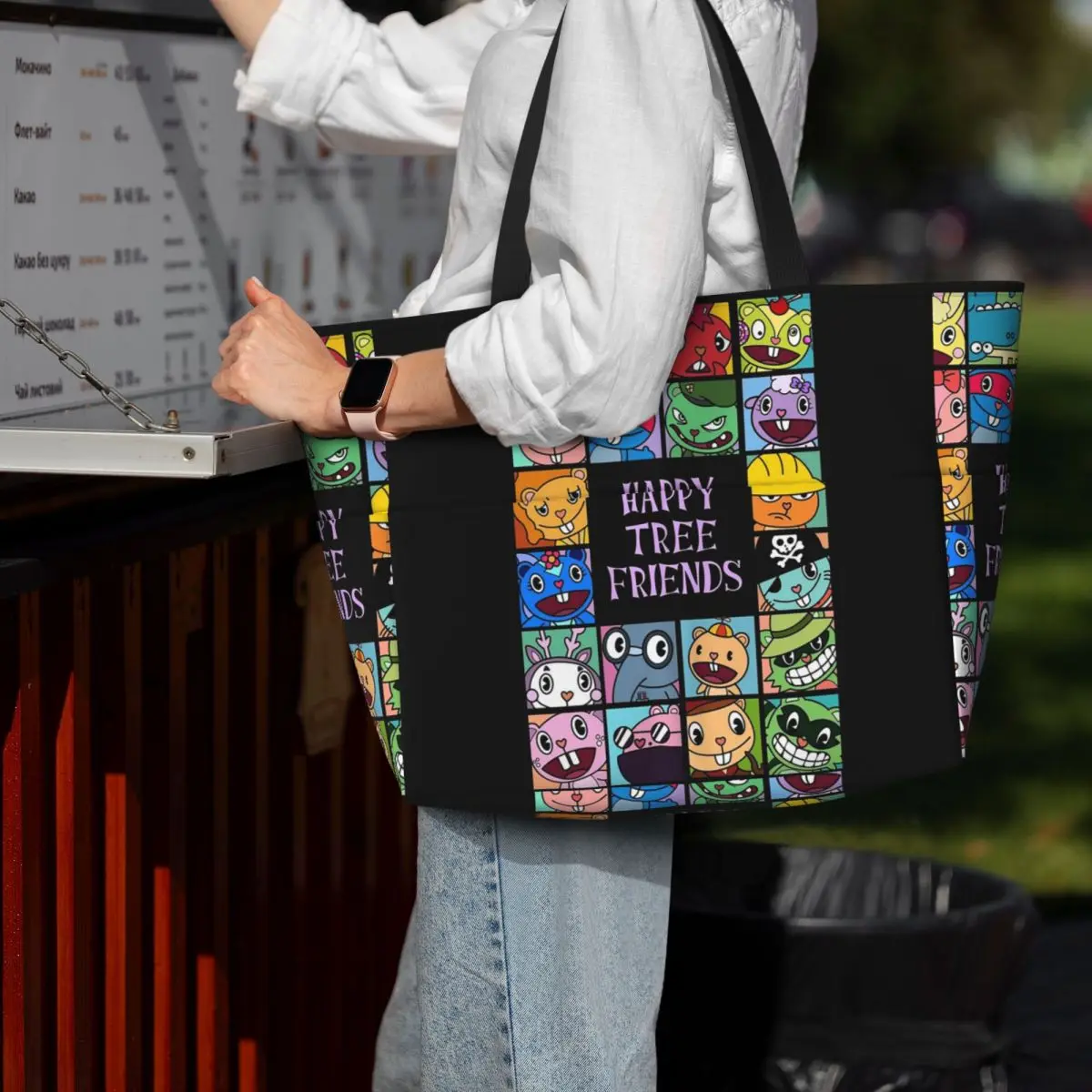 Happy Tree Friends-Bolso de mano para playa, deporte, gimnasio, Yoga, bolso de mano grande, bolsa de viaje para mujer, bolsa de Fitness