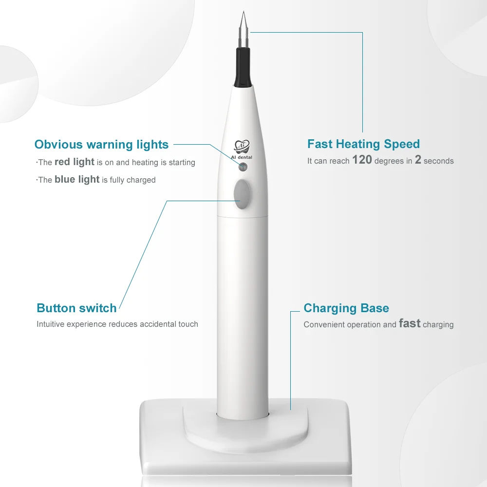 Obcinacz do zębów z kanałem korzeniowym AI-Endo-CT szybkie nagrzewanie i chłodzony za pomocą 4 końcówek do bezprzewodowego wybielania zębów z