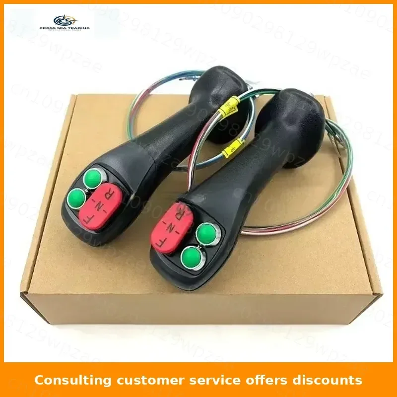 2-Button Joystick Handle with Rocker FNR Switch for Excavator Wheel Loader Forward Reverse Control Heavy Duty Replacement