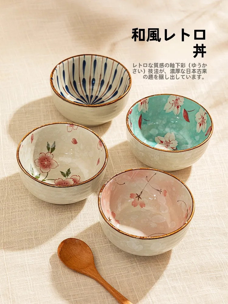 

Modern Housewife Japanese Sle Rice Bowl Home Use New Personal Small Dining Cerc Utensils round ape Porcelain