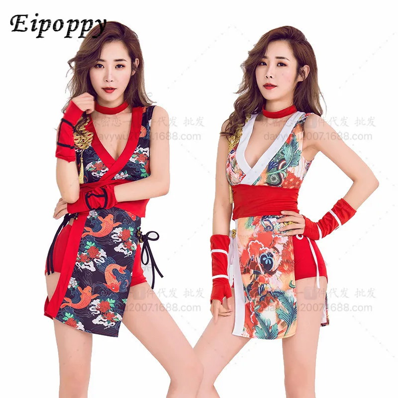 Performance Clothing Kimono Contrast Color Clothing Nightclub New Stage Wear Classical Dancing Dress Women