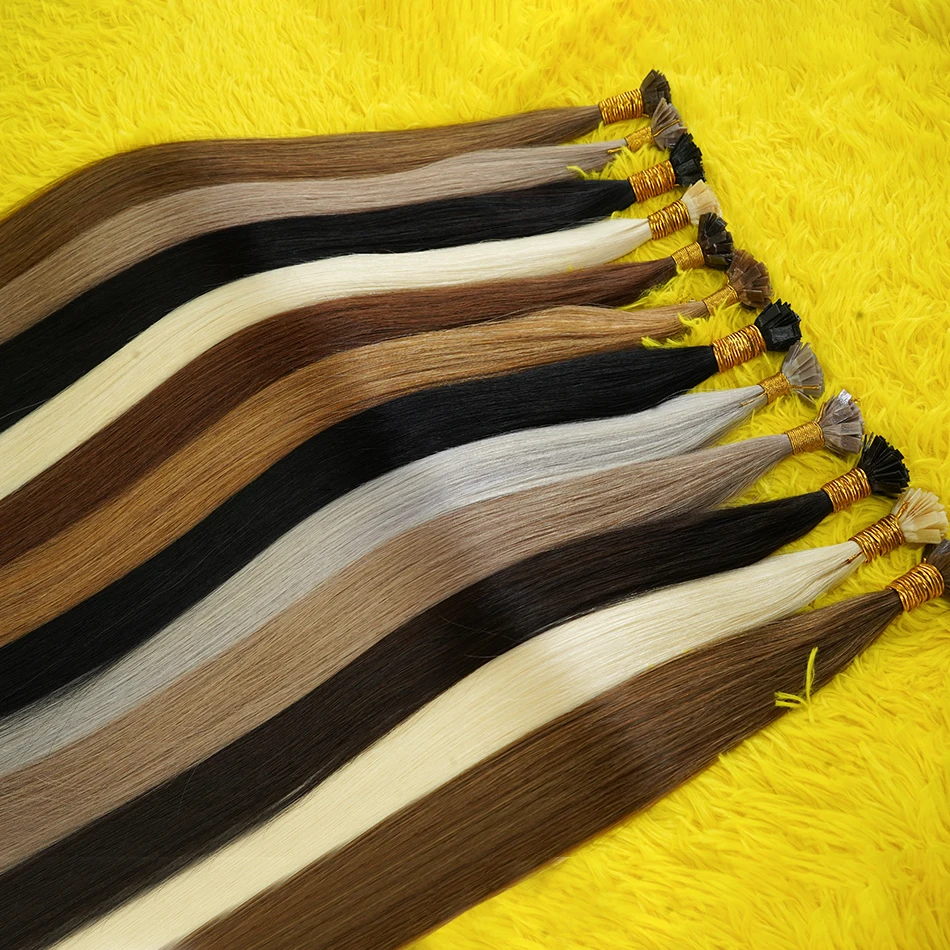 

Straight Flat Tip Hair Extencione 100% Original Natural Smooth Without Knots Human Bulk Braiding Hair 613 Blonde Color For Women
