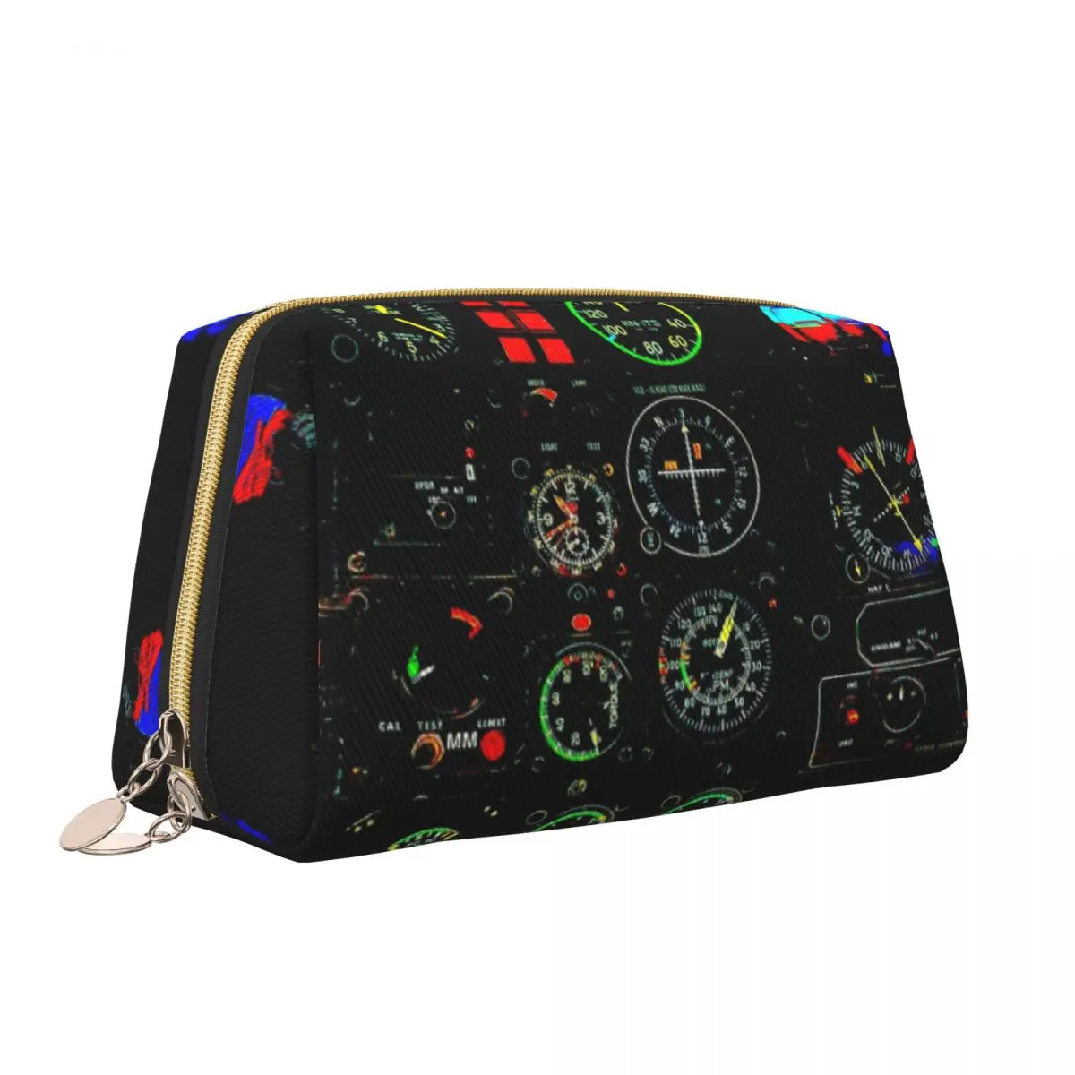 Aviation Helicopter Cockpit Toiletry Bag for Women Pilot Airplane Makeup Cosmetic Organizer Ladies Beauty Storage Dopp Kit Box