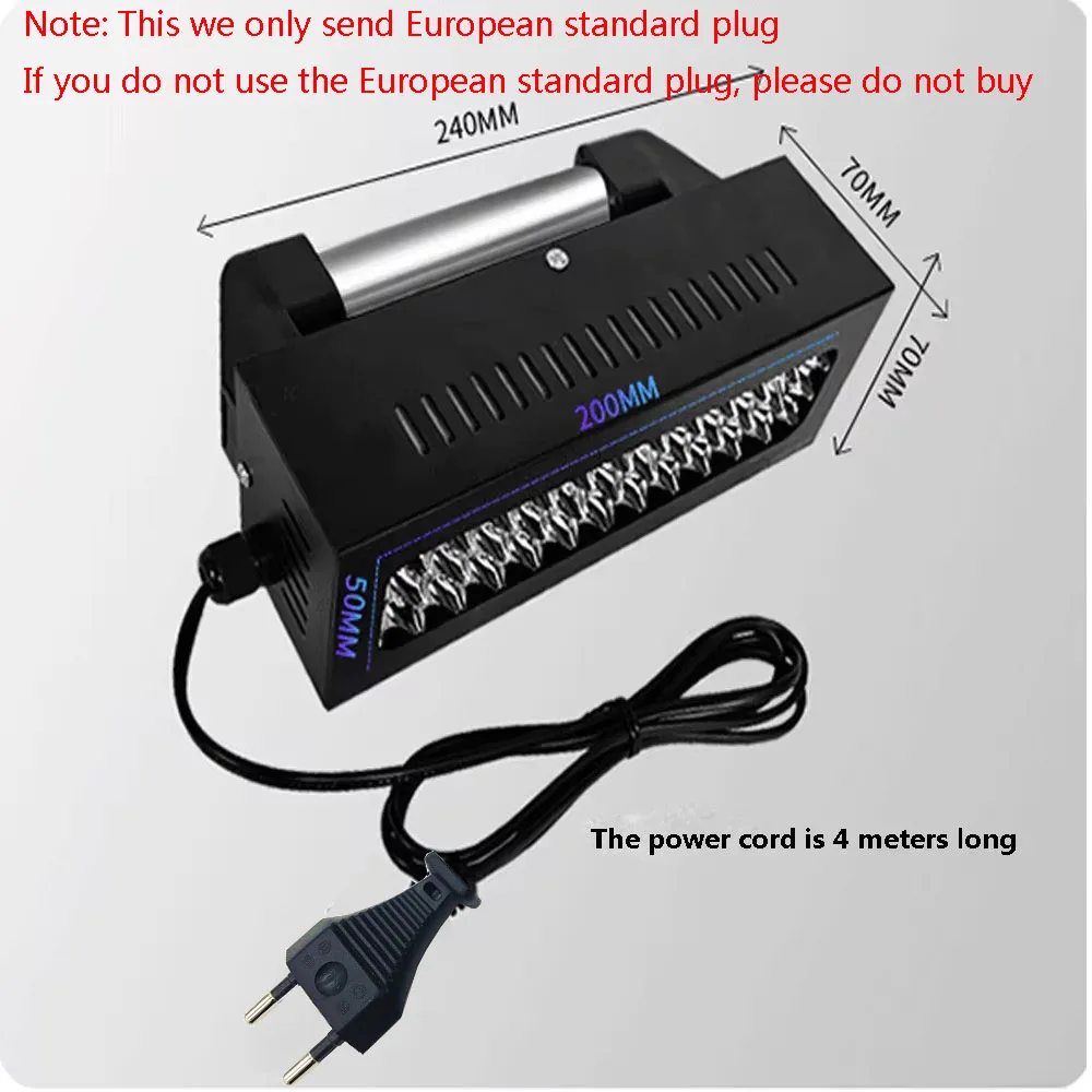 UV high-power UV curing lamp for car painting, baking paint, UV curing sheet metal gray atomic gray putty drying lamp EU Plug