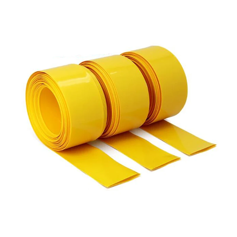 PVC-Schrumpffolie für Lithium-Batteriepacks, Schrumpfschlauch für Batterieverpackungen, Isolierverpackungsfolie, gelb – Detail 2