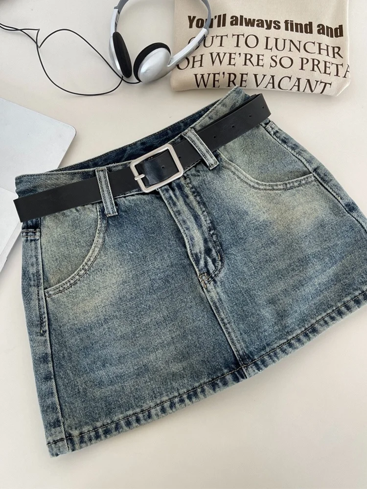 

Юбка трапециевидной формы с высокой талией, брюки, корейские повседневные хлопчатобумажные летние рабочие брюки из тонкой ткани, винтажные популярные юбки для девочек