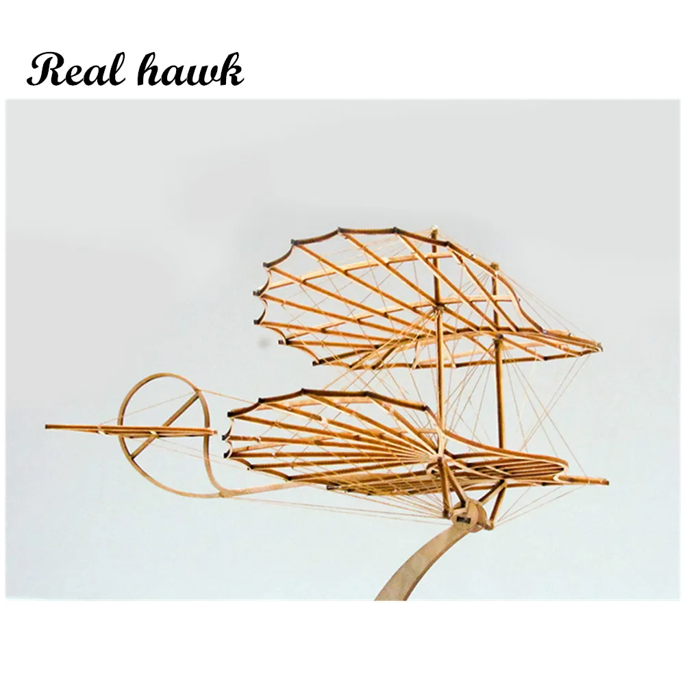 Real Hawk ELERC DIY Craft, Wood Furnishing Building Kits, Christmas Gift Present, Building Toys, Otto Lilienthal Glider