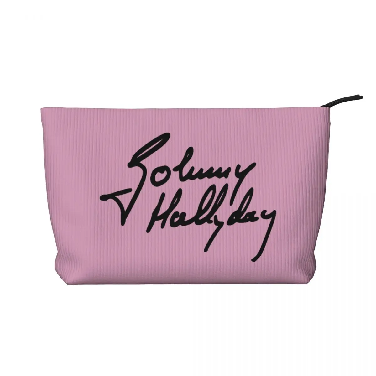 

French Rock Legend Johnny Hallyday Corduroy Travel Cosmetic Bag Makeup Storage Bag Women Make Up Organizer Storage Clutch