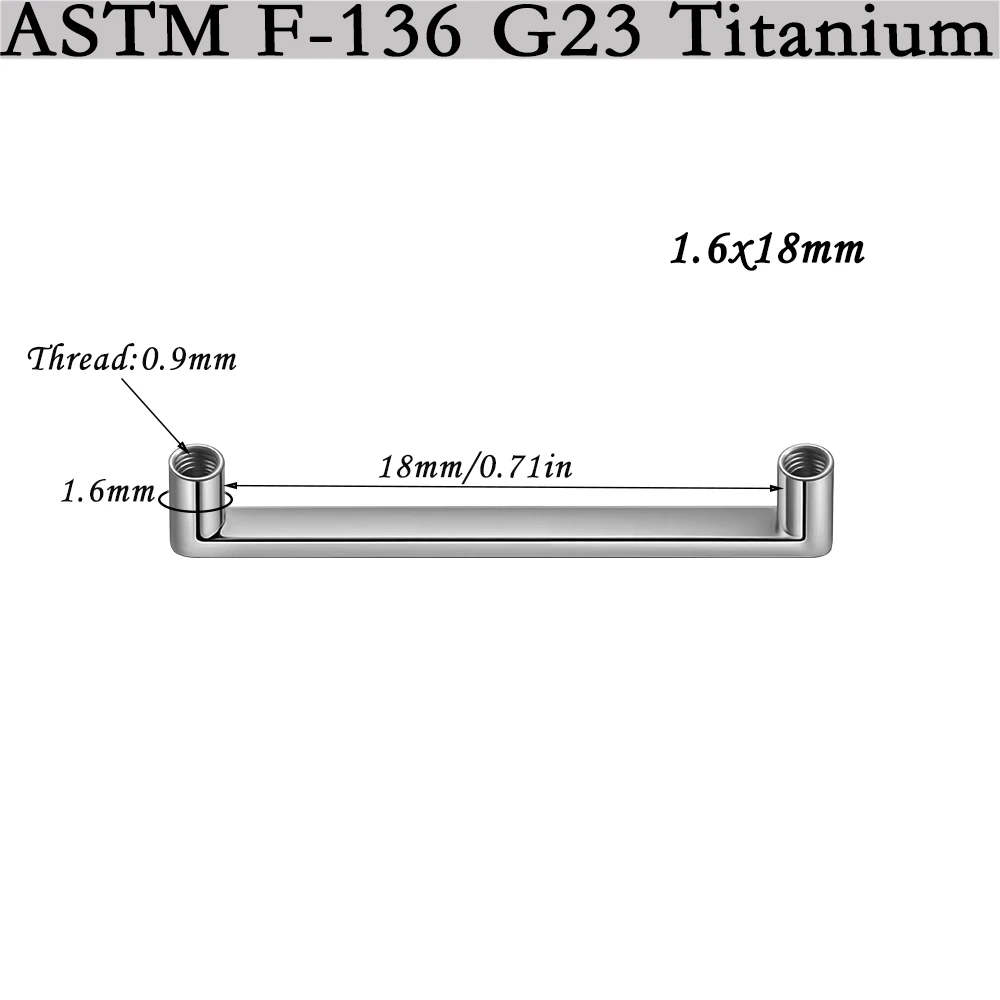 G23 Titanium Surface Piercing Double Threaded Dermal Anchor