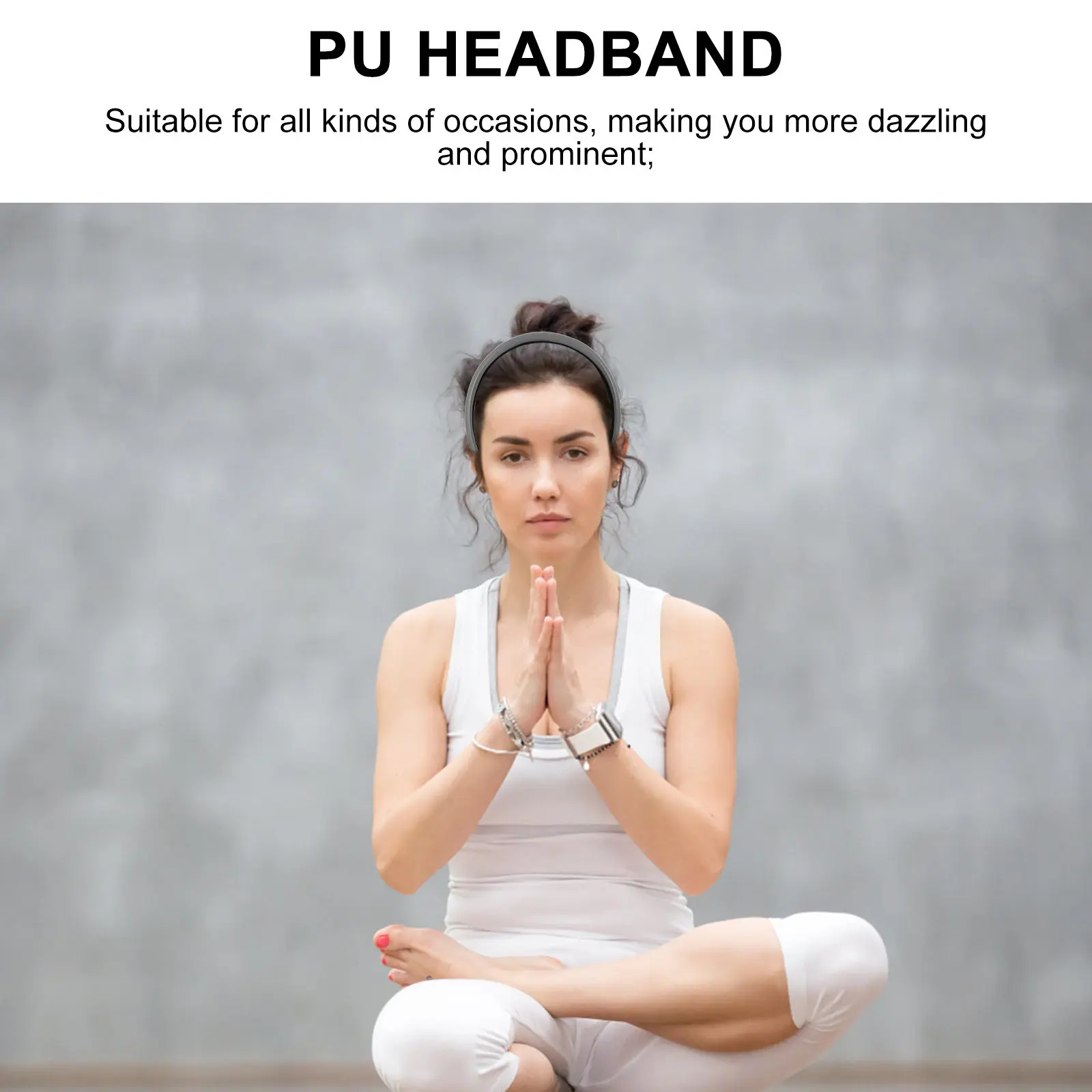 

3Pcs PU Headbands Lightweight Elastic No Crease Nonslip Hair Accessories for Women Girls Salon and Daily Use Hairstyle