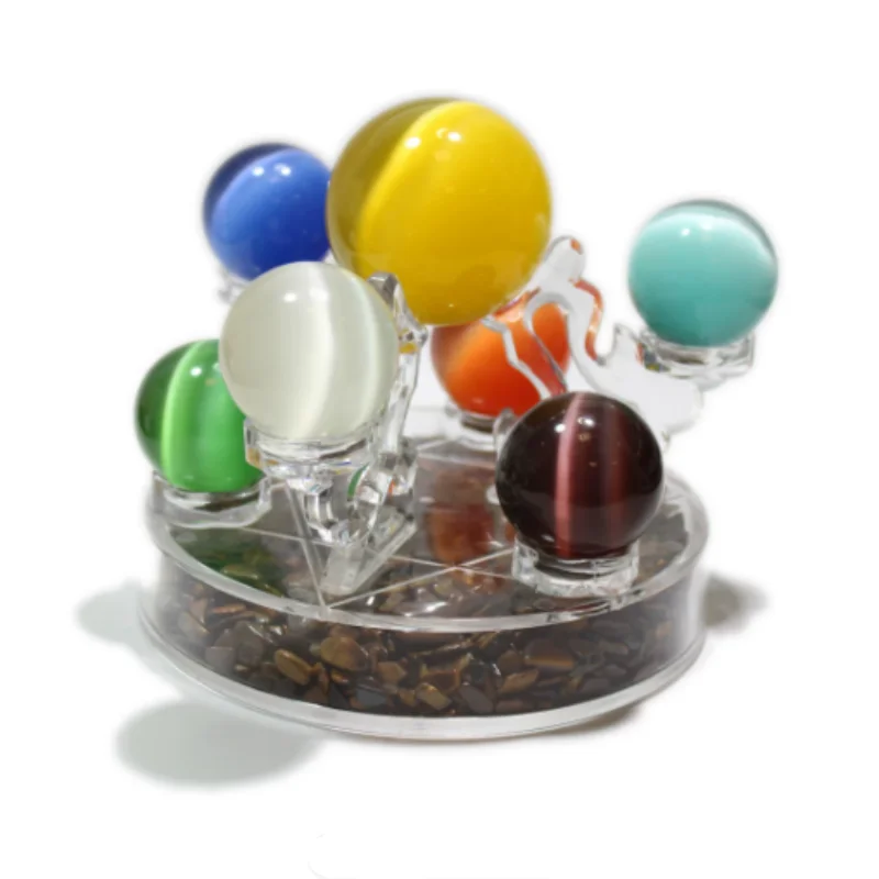 Exquisite Artificial Crystal Cat's Eye Stone Ball - Home Desktop Decorative Landscape Ornament, Exquisite Craft Collectible