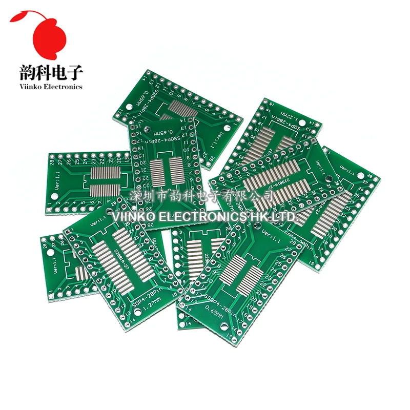 10PCS TSSOP28 SSOP28 SOP28 to DIP28 Transfer Board DIP Pin Board Pitch Adapter