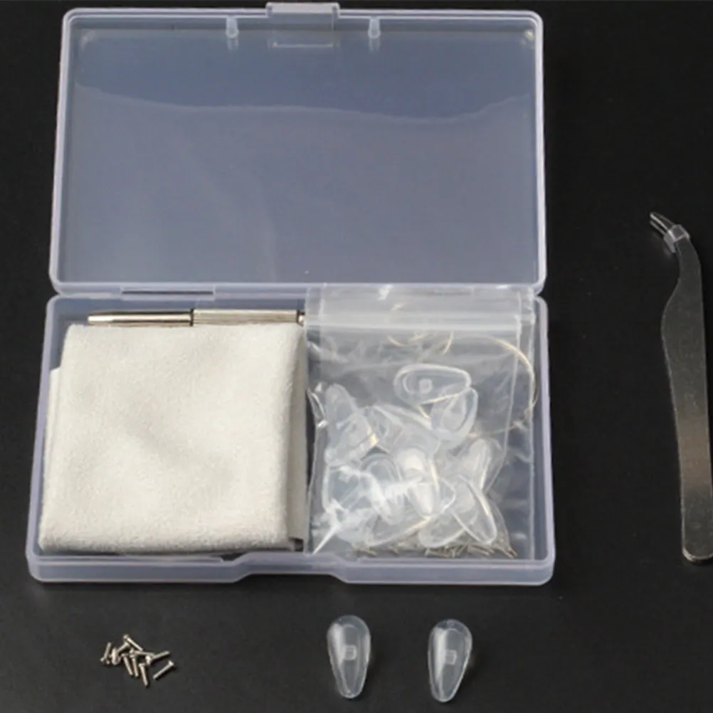 

1Set Glasses Nose Pads Durable Silicone 13mm Multifunctional Screwdriver Eyeglass Repair Tool Kit Eyewear Accessories