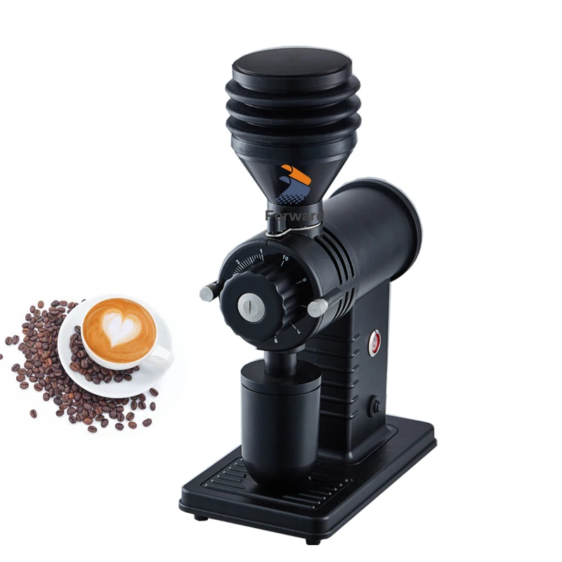 60mm Alloy Titanium Flat Burr 150G Air Beating Hopper Electric Coffee Bean Grinder 10 Level Adjustable Espersso Grinding Machine