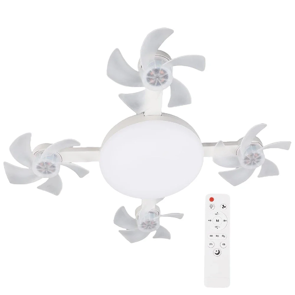 E27 3/4 Blades 2 In 1 Fan Light Bulb Drone Design Remote Control Ceiling Fan Lamp AC 85-265V For Home Bedroom Restaurant