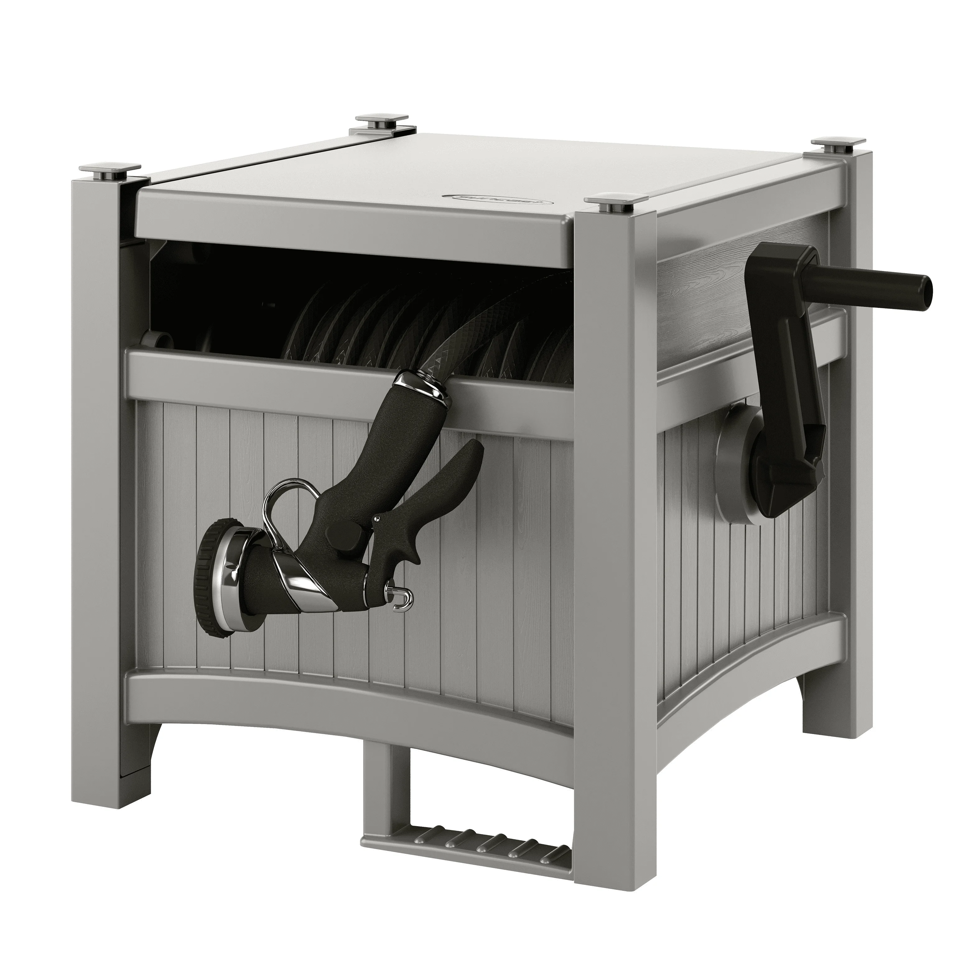 Avvolgitubo a scomparsa Suncast da 100 piedi, grigio