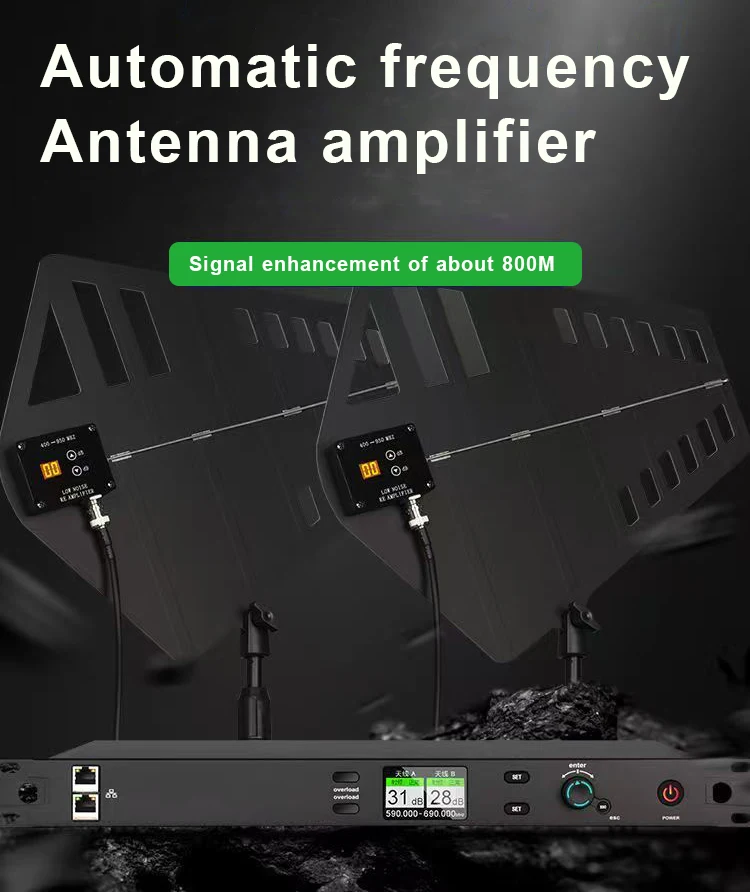 XTUGA TF-2016 16 قناة UHF هوائي نظام توزيع الطاقة 400-950 ميجا هرتز مكبر للصوت اللاسلكية RF إشارة هوائي معدني