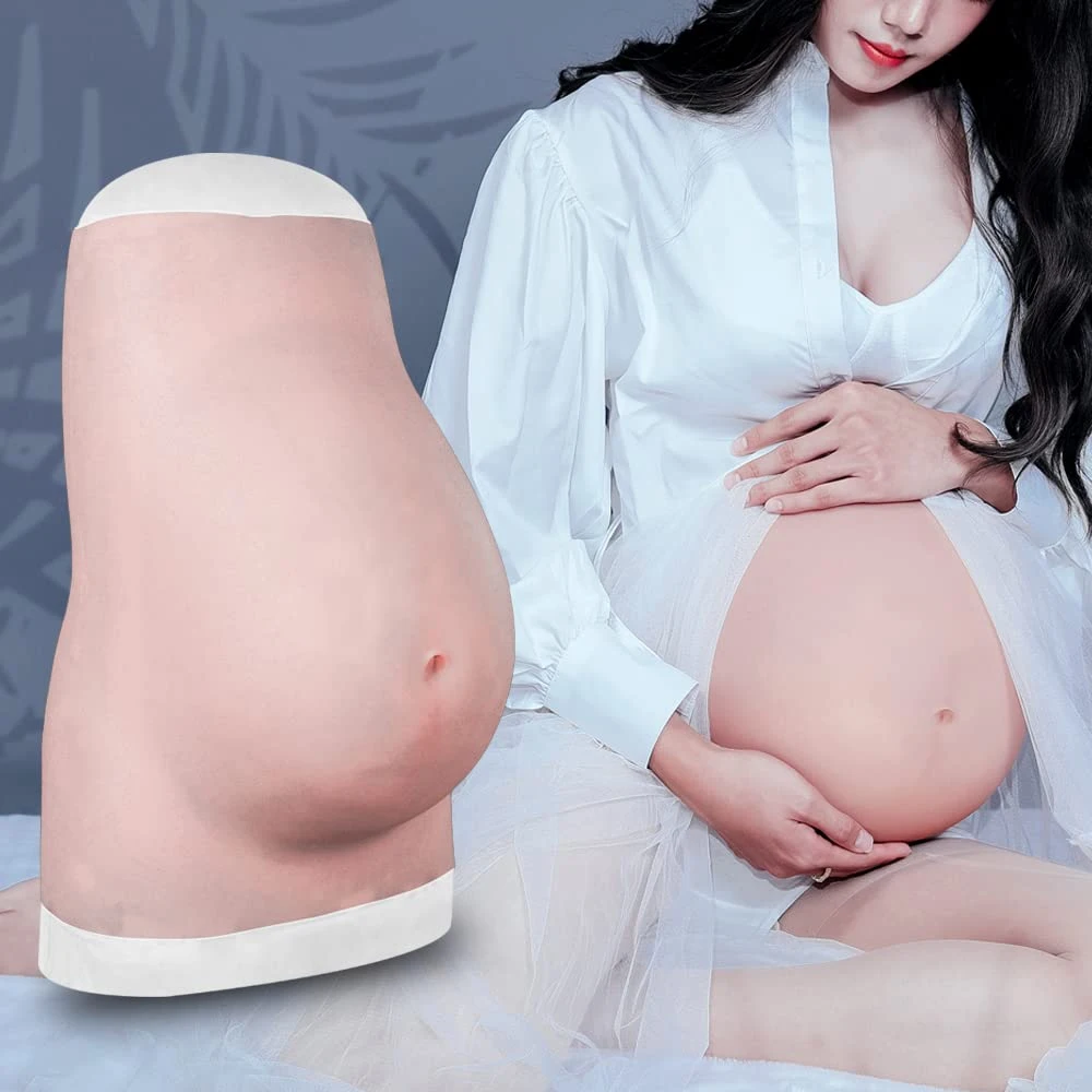 

Silicone Pregnant Belly 9 Month Lightweight Soft Artificial Fake Pregnant Belly Lifelike Skin for Actor Performance Maternity