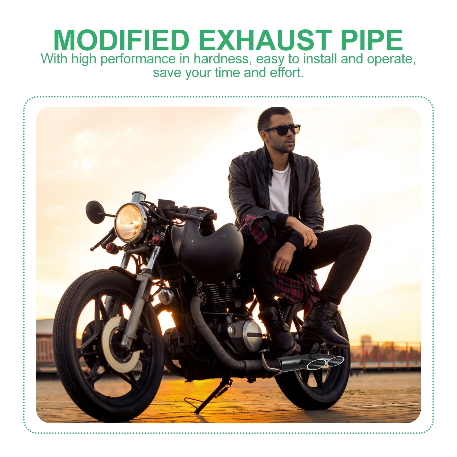 

1 set 1 Set Motorcycle Tube Two Holes Modified Exhaust Tool Light Weight High Hardness Easy Install Durable Fashion Style Motor