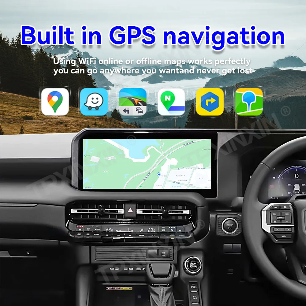 12.3 Inch Android For Toyota Prado 2024 Car Radio Automotive Multimedia Stereo Player GPS Navi Head Unit Carplay Auto WiFi 4G